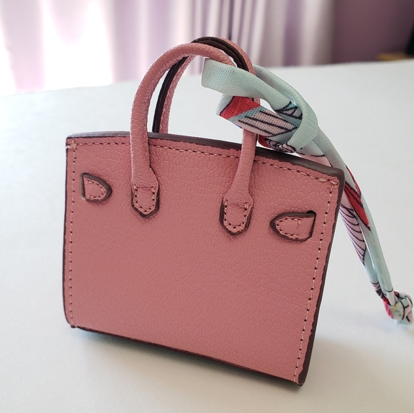 Handmade Tiny PU Leather Handbag Keychain Lovely Pendant Bag Earphone Case - Picture 9 of 11